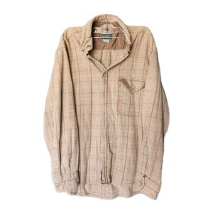 Vtg Basic Equipment Cotton Men's Long Sleeve Plaid Shirt Shacket Outdoors Medium